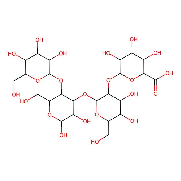 2D Structure of HexA(?1-2)Hex(?1-3)[Hex(?1-4)]Hex