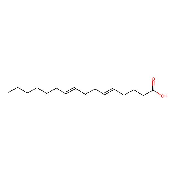 2D Structure of Hexadeca-5,9-dienoic acid