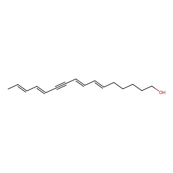 2D Structure of Hexadeca-6,8,12,14-tetraen-10-yn-1-ol