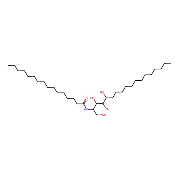 2D Structure of Hexadecanamide, N-[2,3,4-trihydroxy-1-(hydroxymethyl)heptadecyl]-