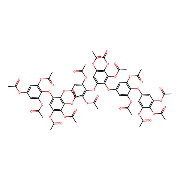 2D Structure of [3,5-Diacetyloxy-4-[3,4,5-triacetyloxy-2-[3,5-diacetyloxy-4-[3,4,5-triacetyloxy-2-[3,5-diacetyloxy-4-(3,4,5-triacetyloxyphenoxy)phenoxy]phenoxy]phenoxy]phenoxy]phenyl] acetate