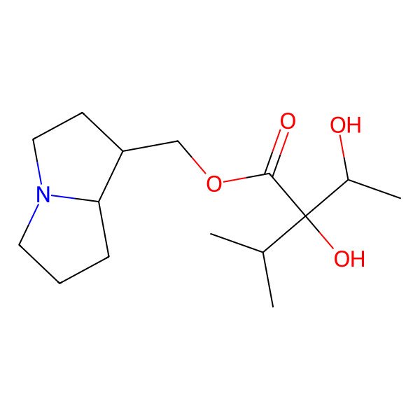2D Structure of (hexahydro-1H-pyrrolizin-1-yl)methyl 2,3-dihydroxy-2-(propan-2-yl)butanoate