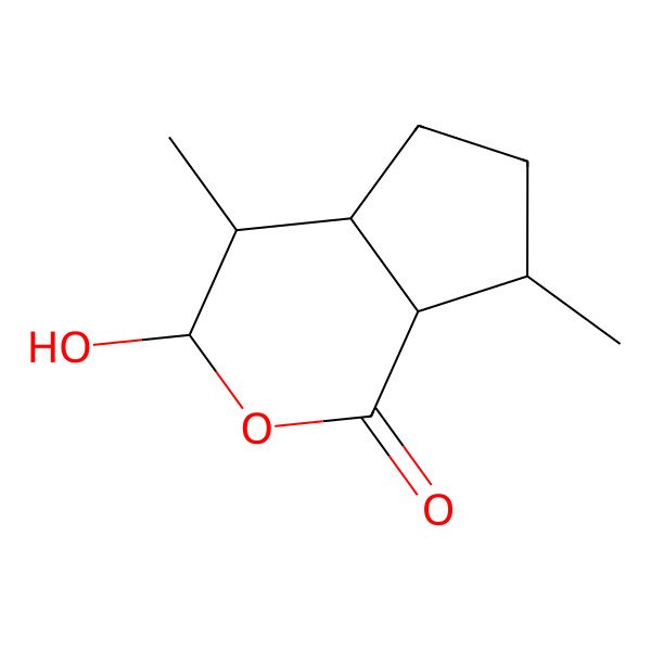 2D Structure of Hexahydro-3-hydroxy-4,7-dimethyl-cyclopenta[c]pyran-1(3H)-one