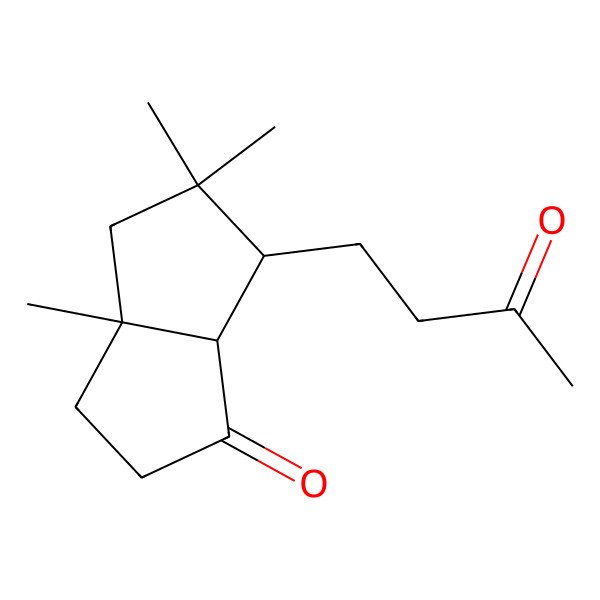 2D Structure of Hexahydro-3a,5,5-trimethyl-6-(3-oxobutyl)-1(2h)-pentalenone