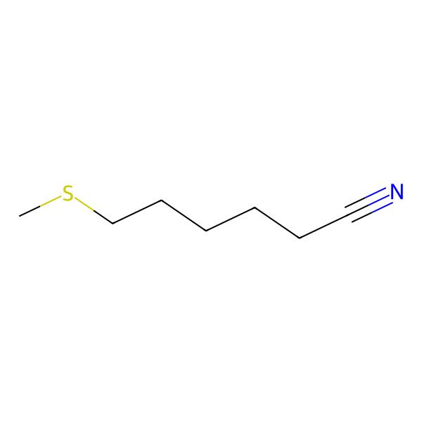 2D Structure of Hexanenitrile, 6-(methylthio)-