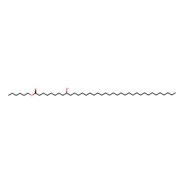 2D Structure of hexyl (9S)-9-hydroxyheptatriacontanoate 2D Structure of hexyl (9S)-9-hydroxyheptatriacontanoate