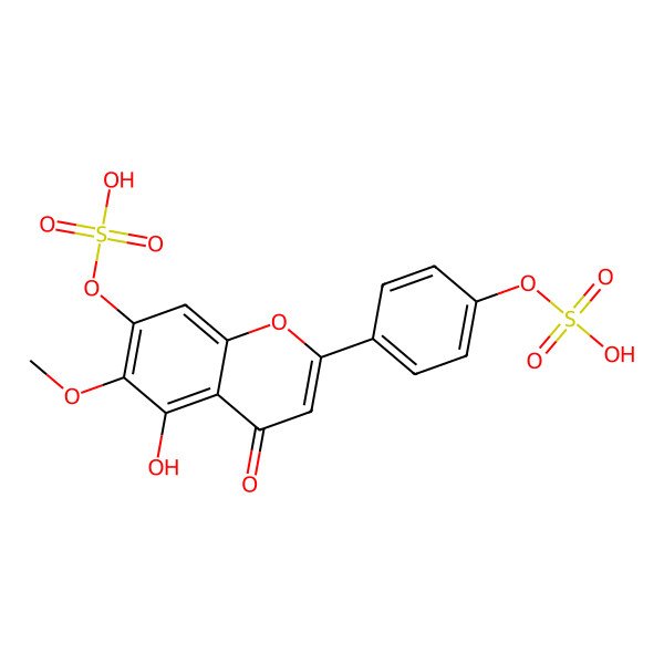 2D Structure of Hispidulin 7,4'-disulfate 2D Structure of Hispidulin 7,4'-disulfate