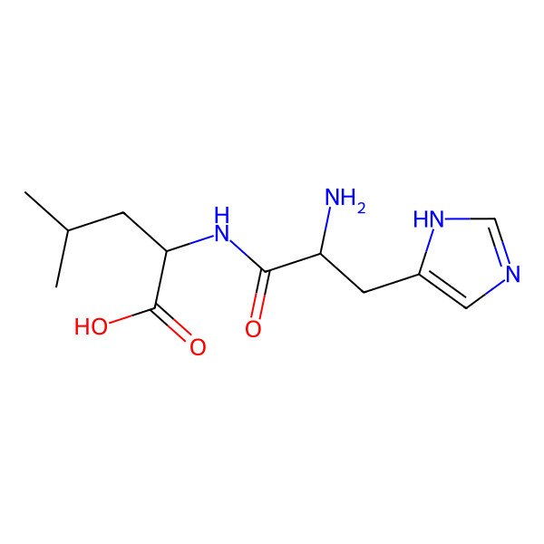 2D Structure of L-histidyl-L-leucine