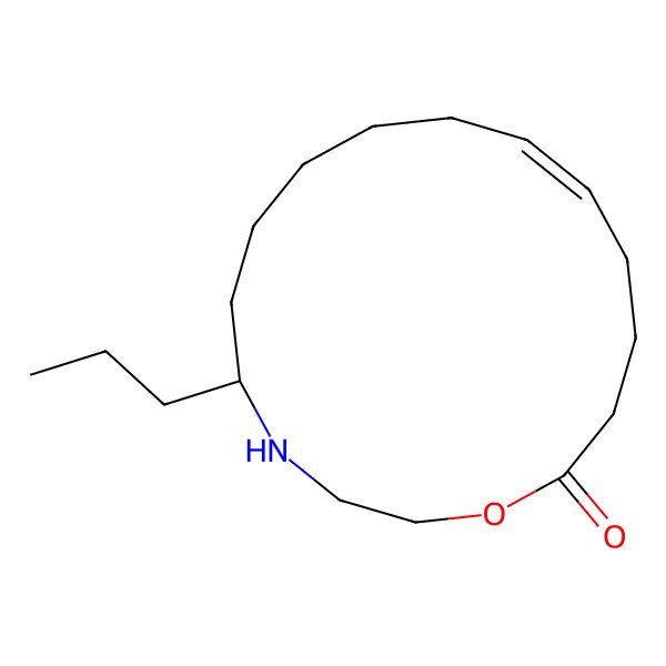 2D Structure of 5-Propyl-1-oxa-4-azacyclohexadec-11-en-16-one