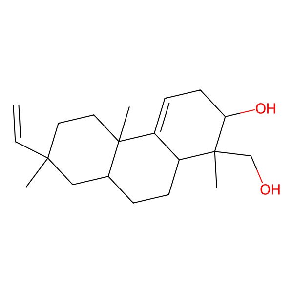 2D Structure of (1R,2S,4bR,7R,8aR,10aR)-7-ethenyl-1-(hydroxymethyl)-1,4b,7-trimethyl-3,5,6,8,8a,9,10,10a-octahydro-2H-phenanthren-2-ol