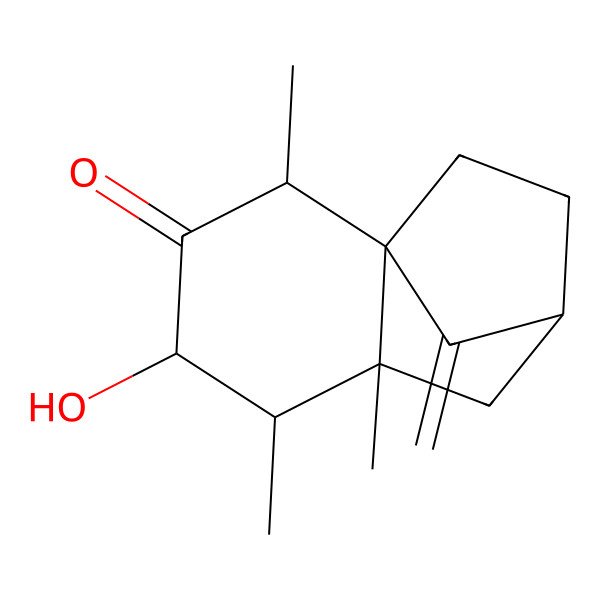2D Structure of hydroxy-2,9,10-trimethyl-7-methylidene-octahydro-1H-2,4a-methanonapthalen-1-one
