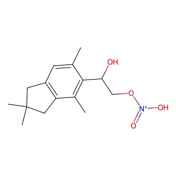 2D Structure of hydroxy-[(2S)-2-hydroxy-2-(2,2,4,6-tetramethyl-1,3-dihydroinden-5-yl)ethoxy]-oxoazanium