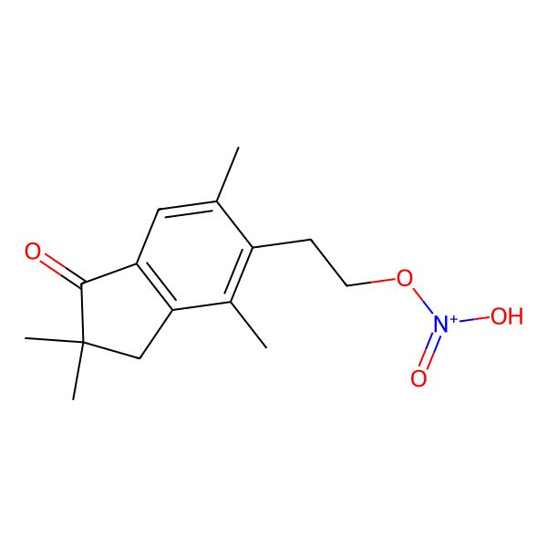 2D Structure of hydroxy-oxo-[2-(2,2,4,6-tetramethyl-1-oxo-3H-inden-5-yl)ethoxy]azanium