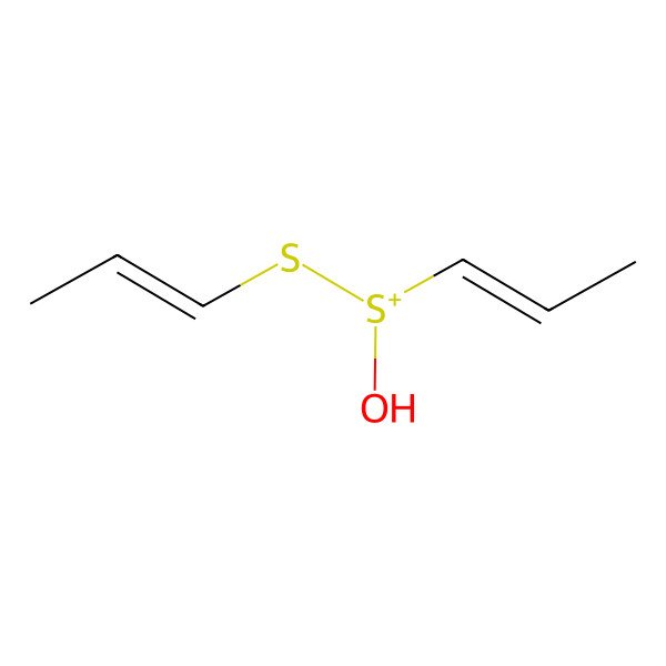 2D Structure of Hydroxy-prop-1-enyl-prop-1-enylsulfanylsulfanium