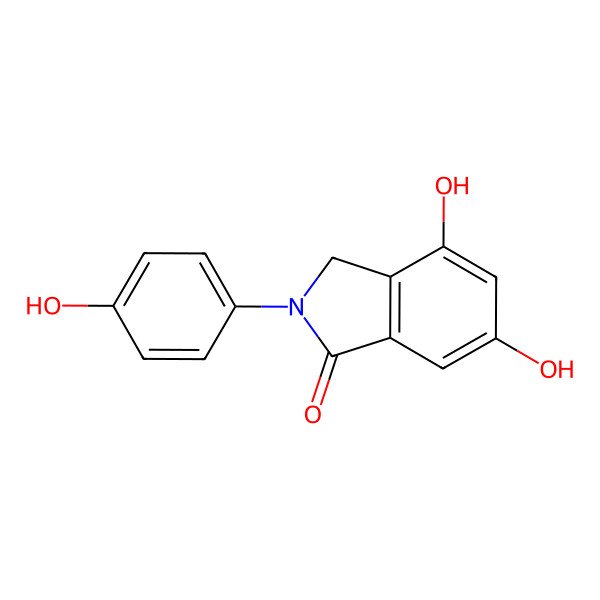 2D Structure of Hydroxyphenyl dihydroxyisoindolinone