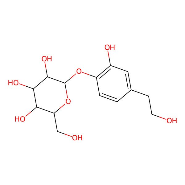 2D Structure of Hydroxytyrosol 4'-O-glucoside