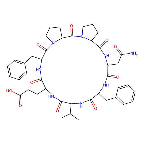 2D Structure of cyclo[Asn-Phe-Val-Glu-Phe-Pro-Pro]