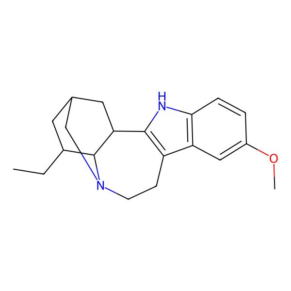 2D Structure of Ibogamine, 12-methoxy-