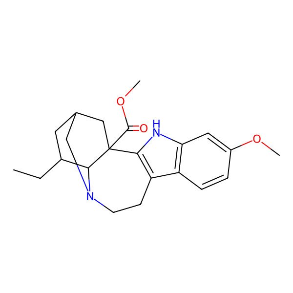 2D Structure of Ibogamine-18-carboxylic acid, 13-methoxy-, methyl ester 2D Structure of Ibogamine-18-carboxylic acid, 13-methoxy-, methyl ester