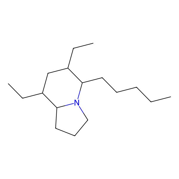 2D Structure of Indolizine, 6,8-diethyloctahydro-5-pentyl-