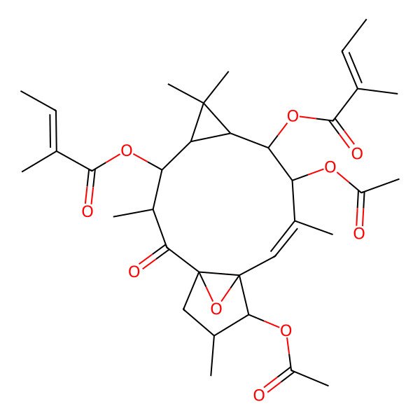 2D Structure of Ingol-3,7,8,12-diacetate,ditiglate