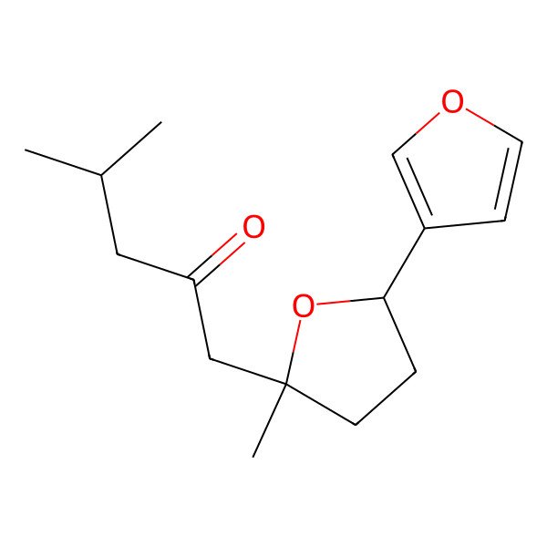 2D Structure of 1-(5-(Furan-3-yl)-2-methyloxolan-2-yl)-4-methylpentan-2-one