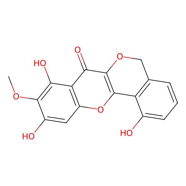 2D Structure of 1,8,10-trihydroxy-9-methoxy-5H-isochromeno[4,3-b]chromen-7-one