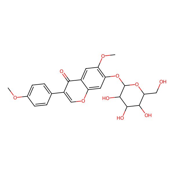2D Structure of Isoflavone base + 1O, 2MeO, O-Hex