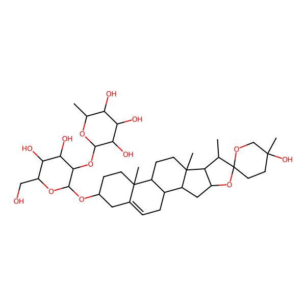 2D Structure of Isonuatigenin 3-[rhamnosyl-(1->2)-glucoside]