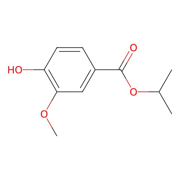 2D Structure of Isopropyl 4-hydroxy-3-methoxybenzoate 2D Structure of Isopropyl 4-hydroxy-3-methoxybenzoate