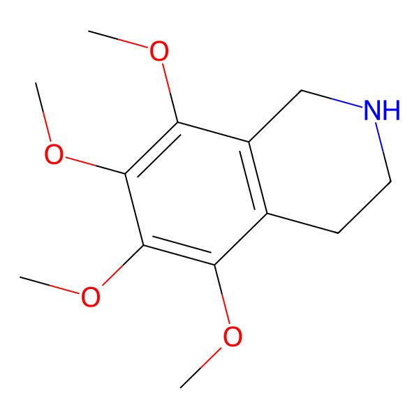 2D Structure of Isoquinoline, 1,2,3,4-tetrahydro-5,6,7,8-tetramethoxy-