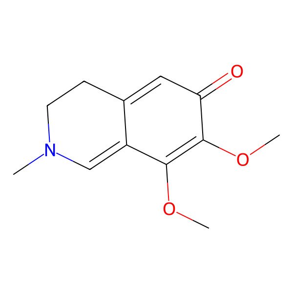 2D Structure of isoquinolinium, 3,4-dihydro-6-hydroxy-7,8-dimethoxy-2-methyl-, inner salt