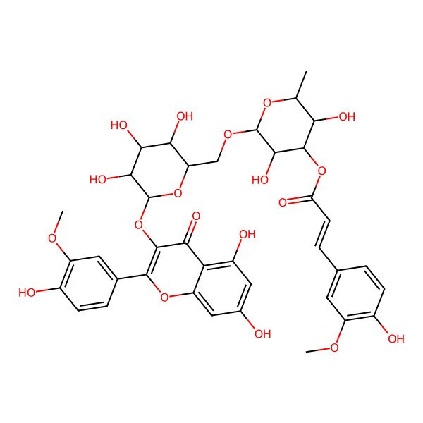 2D Structure of Isorhamnetin 3-(3'''-ferulylrobinobioside)