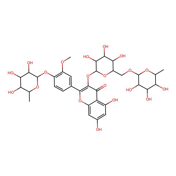 2D Structure of Isorhamnetin 3-rutinoside 4'-rhamnoside 2D Structure of Isorhamnetin 3-rutinoside 4'-rhamnoside