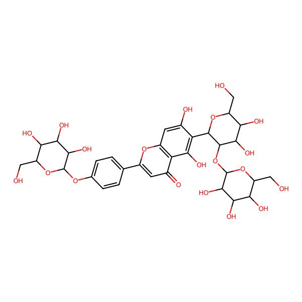 2D Structure of Isosaponarin 2''-O-glucoside (Isovitexin-2''-4'-di-O-beta-D-glucoside)