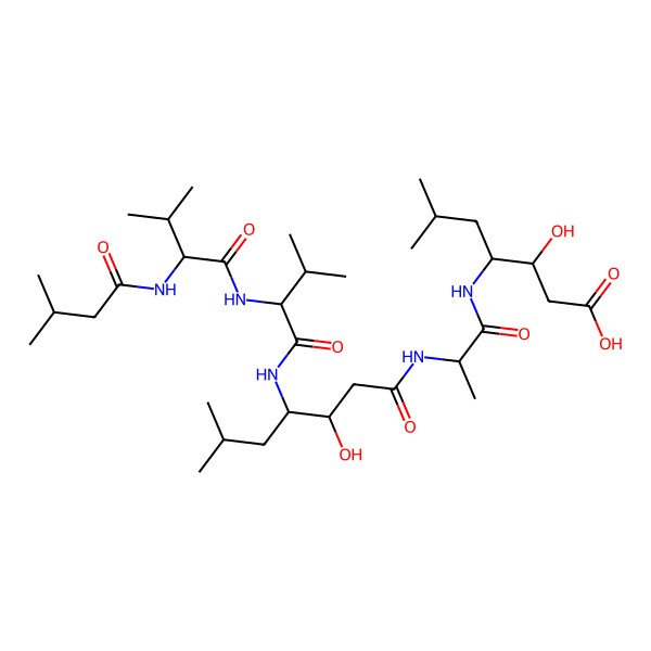 2D Structure of isovaleryl-DL-Val-DL-Val-Sta(3S,4xi)-Ala-Sta-OH