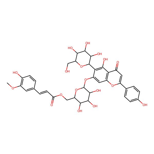 2D Structure of Isovitexin 7-O-beta-[6'''-O-(E)-p-feruloyl]glucoside