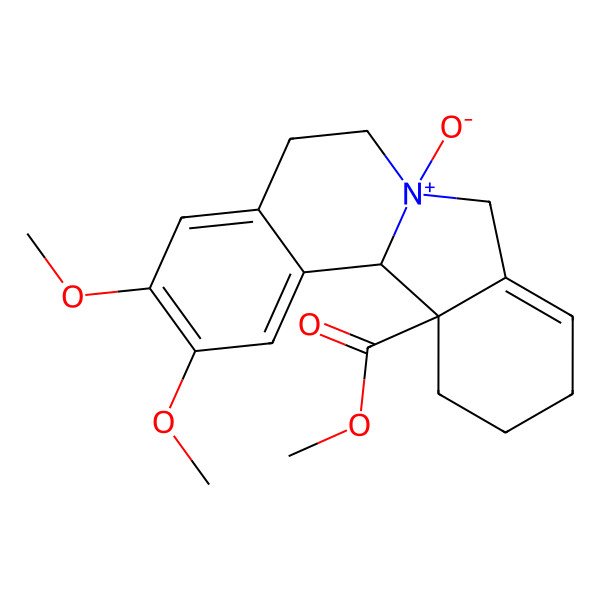 2D Structure of methyl (12aS,12bS)-2,3-dimethoxy-7-oxido-6,8,10,11,12,12b-hexahydro-5H-isoindolo[1,2-a]isoquinolin-7-ium-12a-carboxylate
