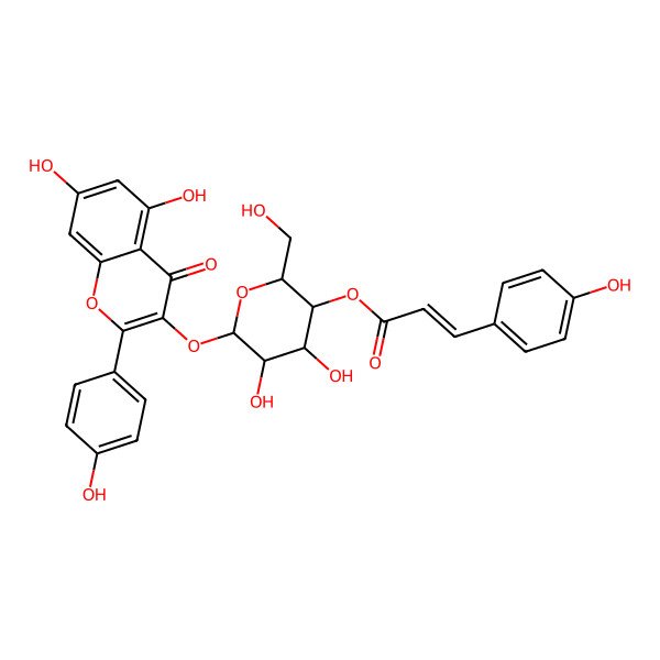 2D Structure of Kaempferol 3-(4''-p-coumaroylglucoside)