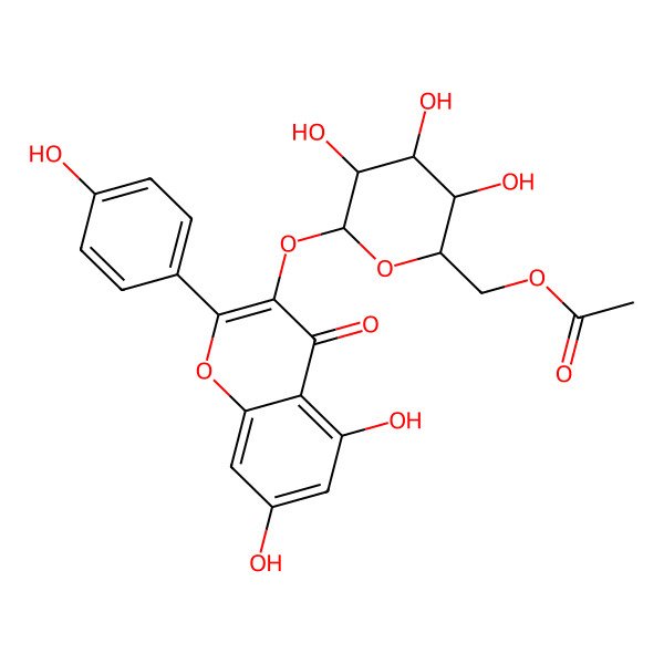2D Structure of Kaempferol 3-(6-acetylgalactoside)