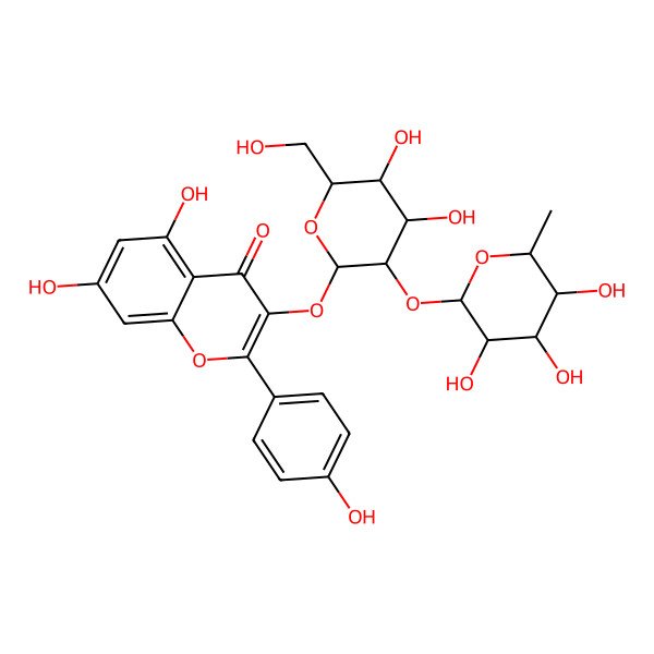 2D Structure of Kaempferol-3-glucorhamnoside