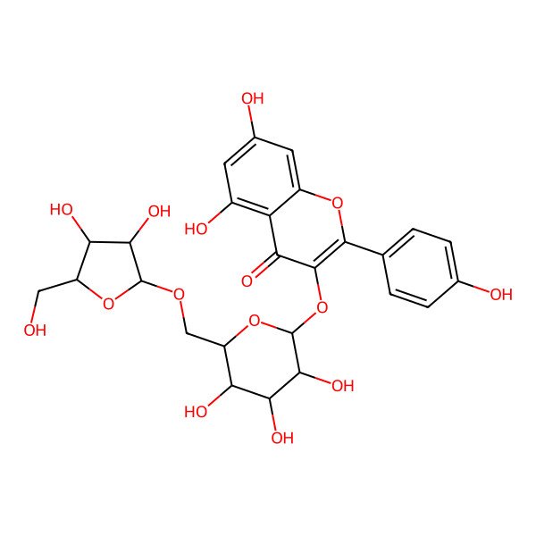 2D Structure of Kaempferol 3-xylosylglucoside