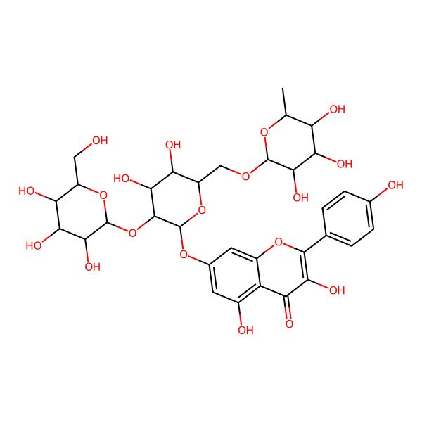 2D Structure of Kaempferol-7-O-rhamnosyl-sophoroside