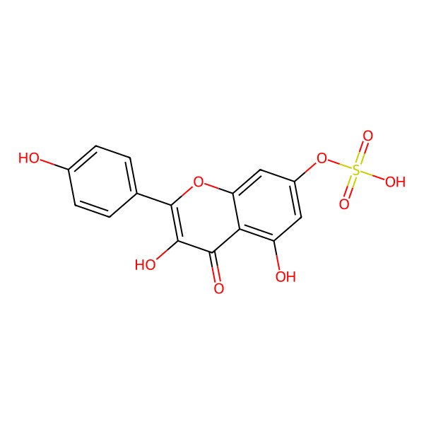 2D Structure of Kaempferol 7-O-sulfate