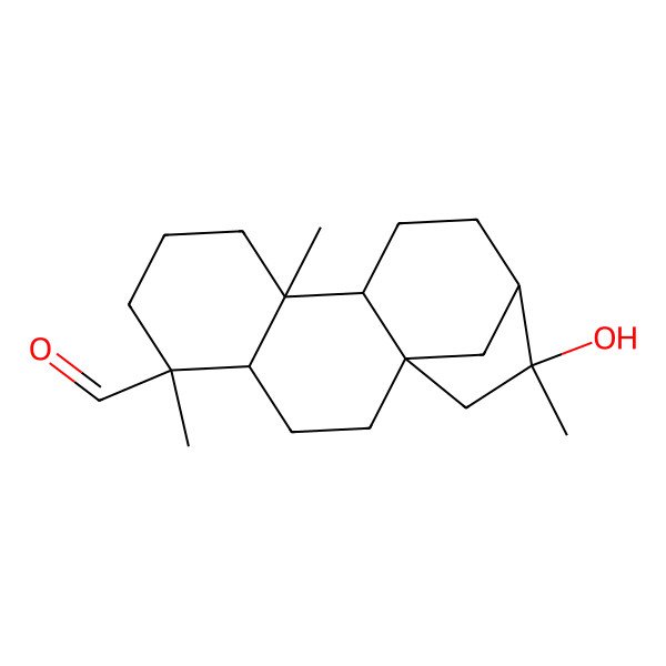 2D Structure of 14-Hydroxy-5,9,14-trimethyltetracyclo[11.2.1.01,10.04,9]hexadecane-5-carbaldehyde