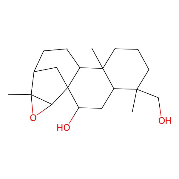 2D Structure of Kaurane-7,18-diol, 15,16-epoxy-, (4beta,7alpha,15alpha)- 2D Structure of Kaurane-7,18-diol, 15,16-epoxy-, (4beta,7alpha,15alpha)-