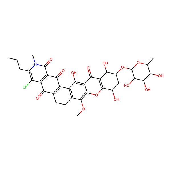 2D Structure of Kibdelone B rhamnoside