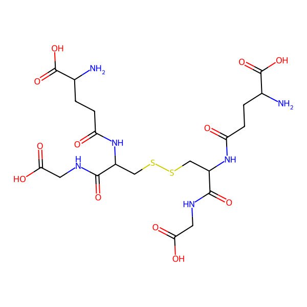 2D Structure of 5,5'-(Disulfanediylbis((3-((carboxymethyl)amino)-3-oxopropane-1,2-diyl)azanediyl))bis(2-amino-5-oxopentanoic acid)