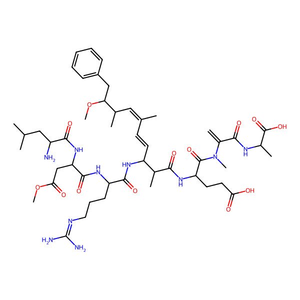 2D Structure of L-Leu-D-MeAsp(beta)-L-Arg-Adda-D-Glu(gamma)-Mdha-D-Ala-OH