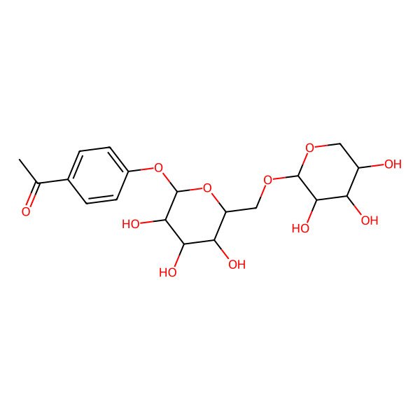 2D Structure of L-Rib(a1-6)D-Alt(b)-O-Ph(4-Ac)